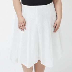 White Stag Midi Skirt with Handkerchief Hem Size 18 White Floral